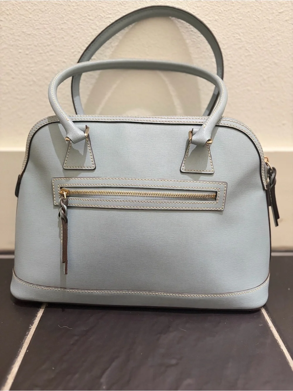 Dooney & Bourke Pale Blue Saffiano Satchel